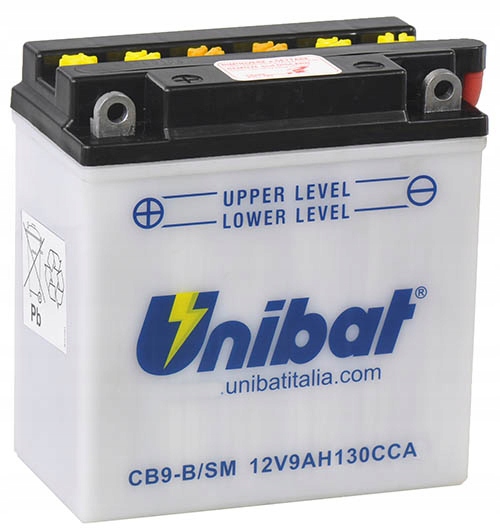 AKUMULATOR UNIBAT CB9-B 12N9-4B-1 YB9-B 9Ah 130A PIAGGIO