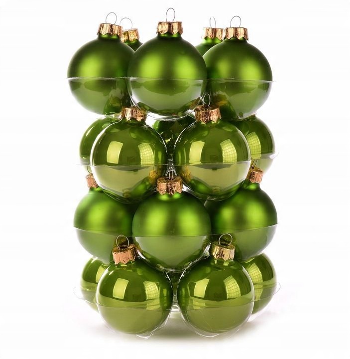 

Bombki szklane jednokolorowe 6 cm kiwi mix