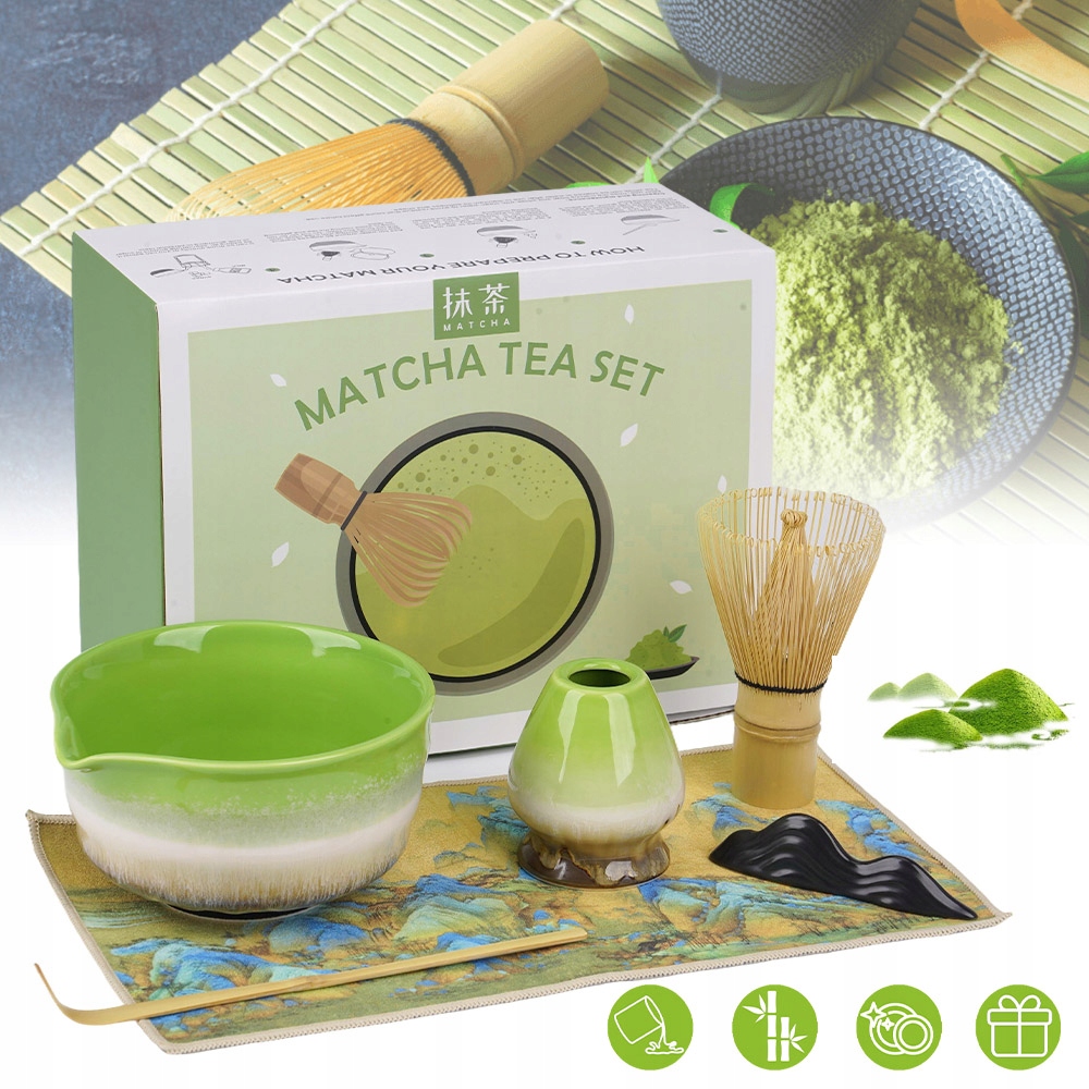 6-CZĘŚCIOWY Zestaw Do Matcha Stylowy Zestaw Herbaty To Idealny