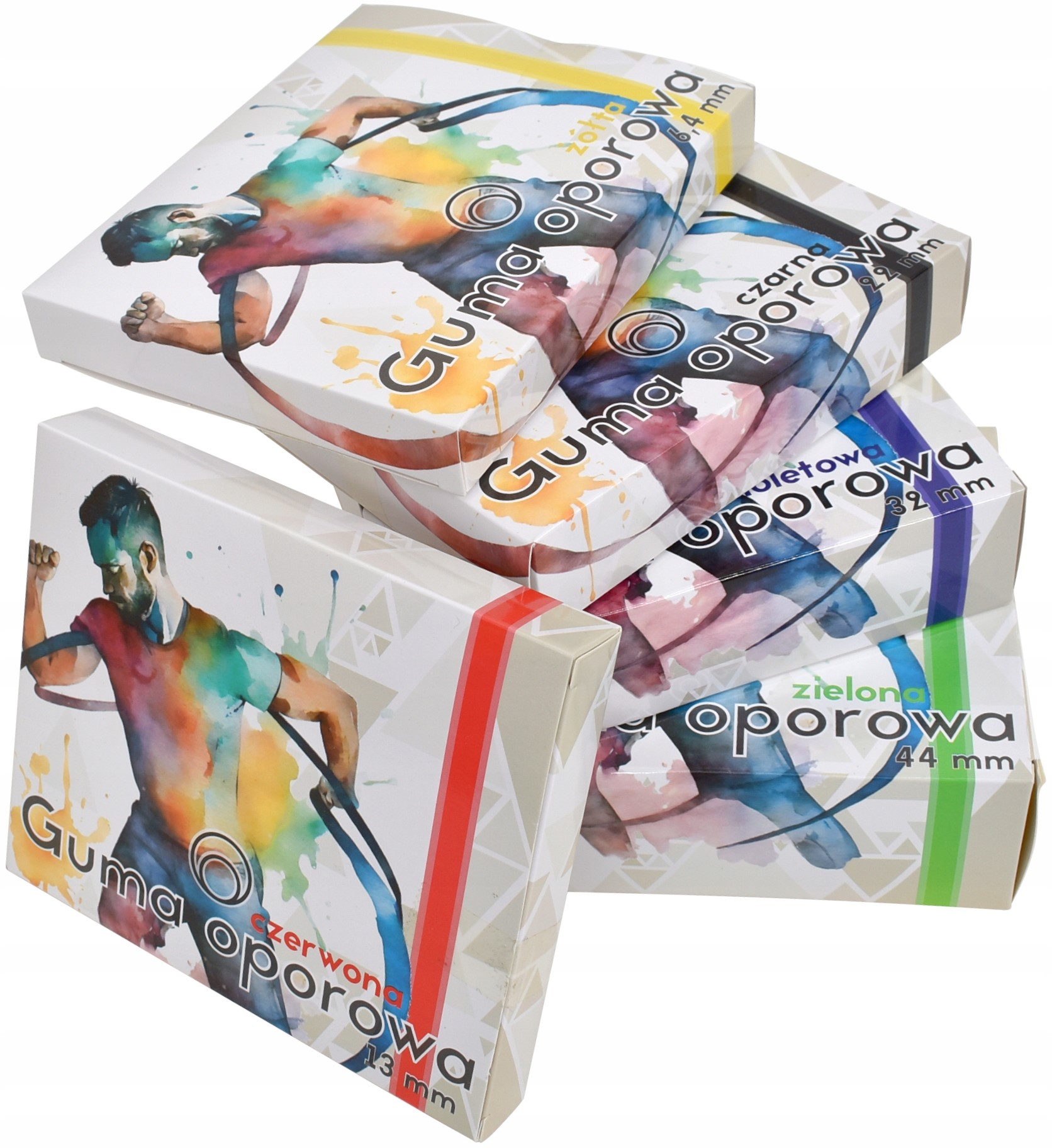 GUMA OPOROWA DO ĆWICZEŃ TRENINGOWA POWER BAND MIOWI CZERWONA 13 MM DO 15 KG Szerokość 4 mm