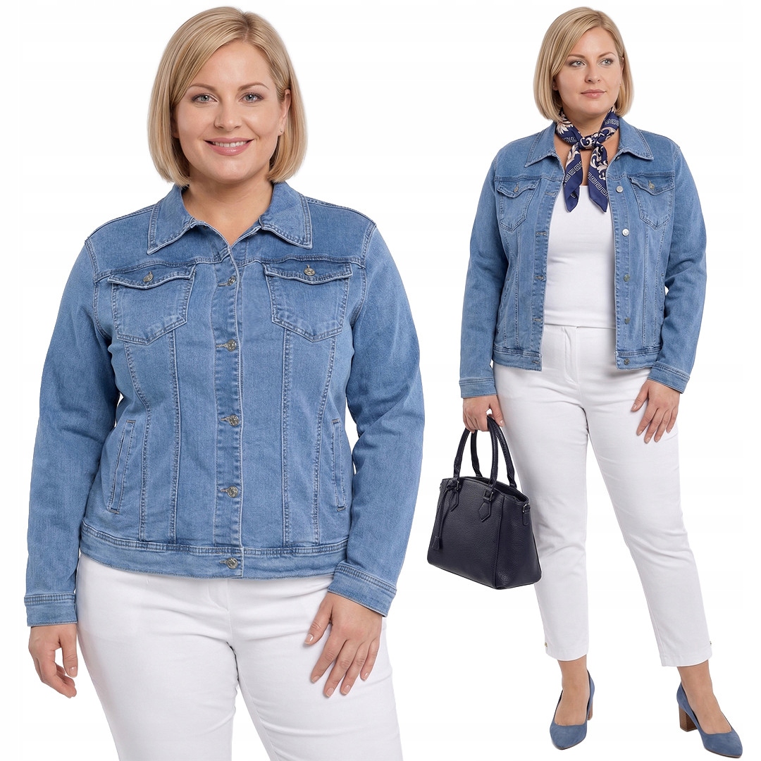 Kurtka jasny jeans plus size rozmiar 60