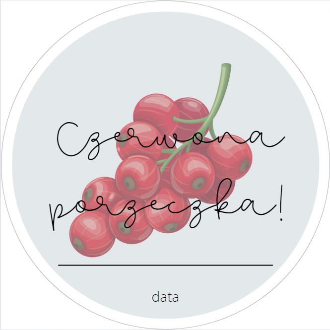 

Naklejki na Przetwory Soki Czerwona Porzeczka Data