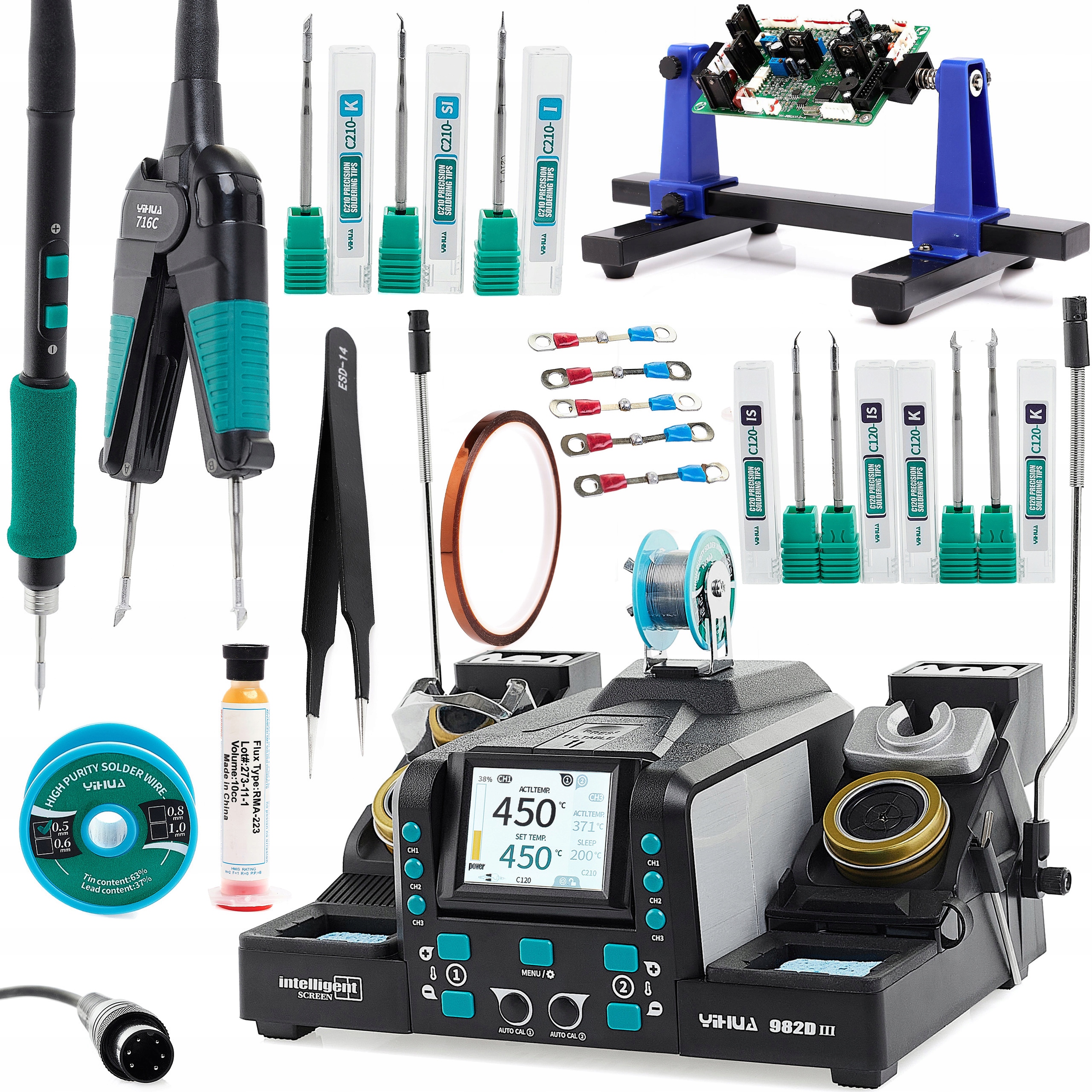 Pájecí Stanice Yihua 982D-III Termopinset Držák Pcb Pinzeta Tavidlo Kapton