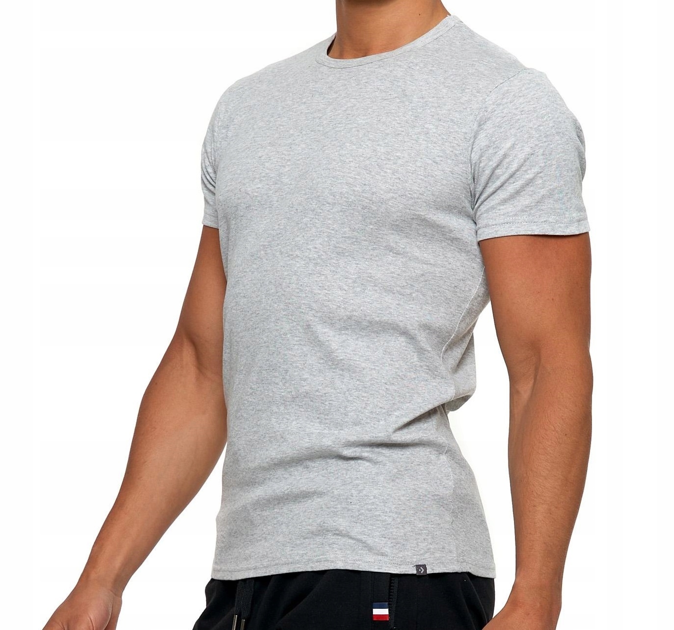 Moraj bawełniany podkoszulek męski z krótkim rękawem siwy r. M