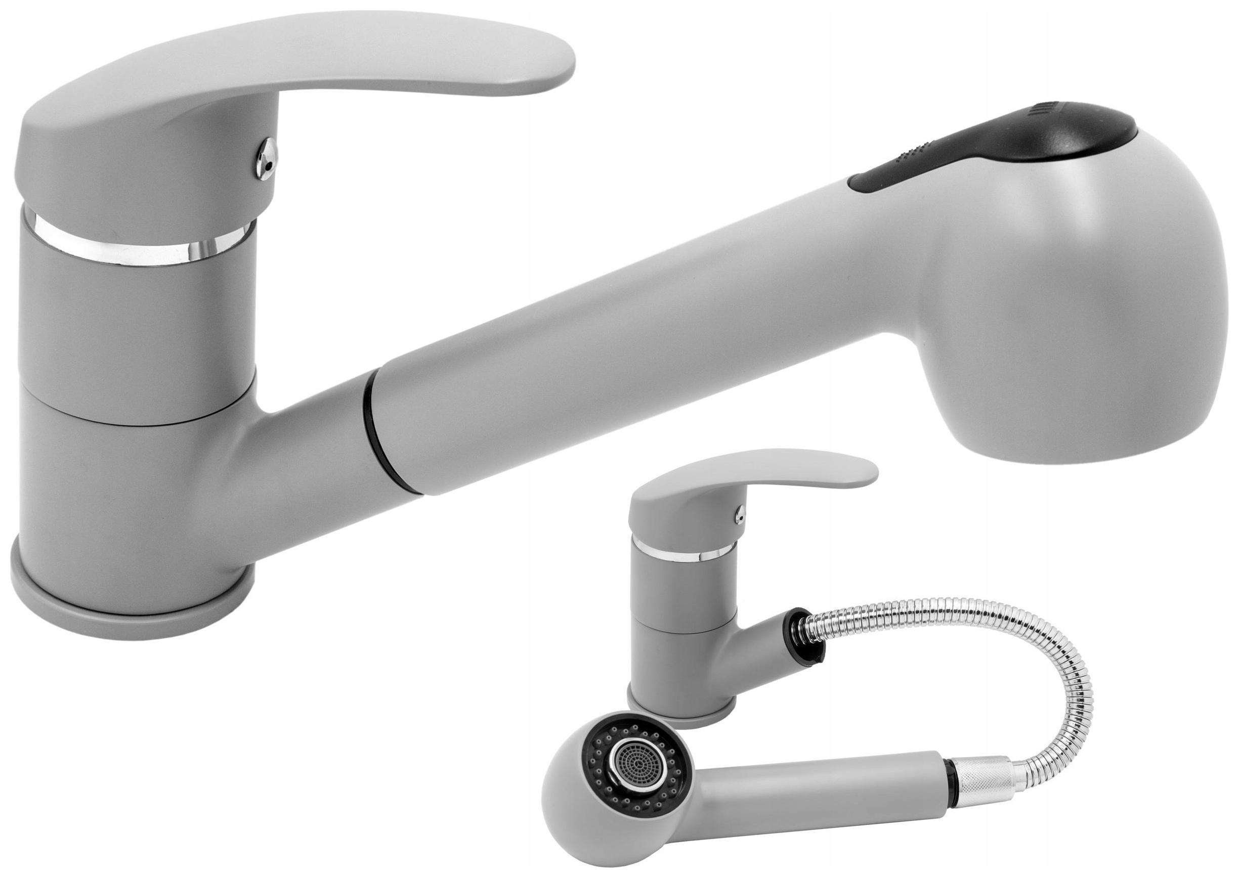 Hand Šedá Kuchynská Batéria S Výsuvným Výtokom