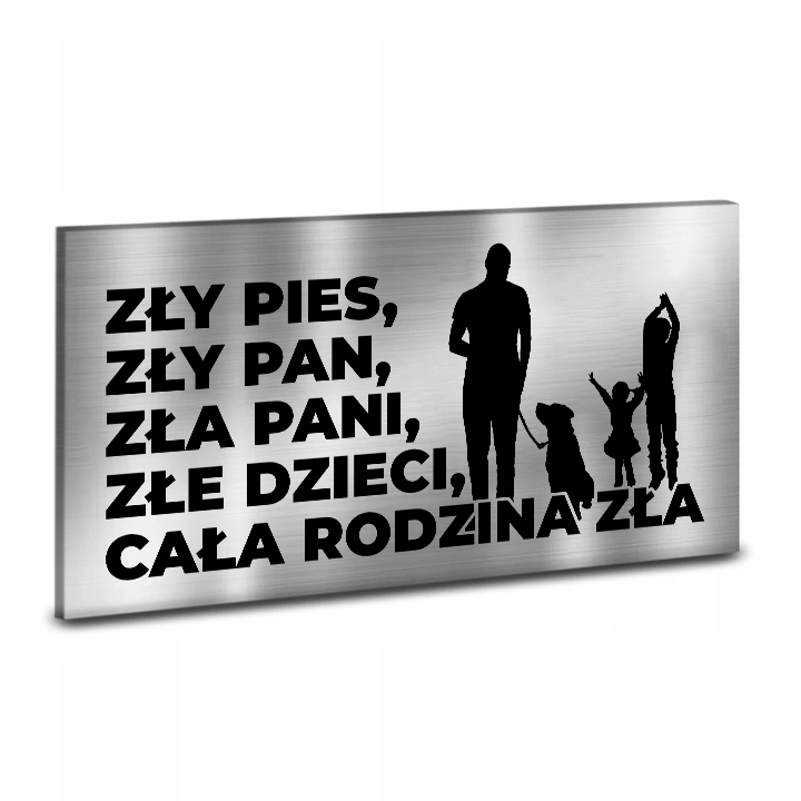 

Tabliczka DiBOND Inox Uwaga Pies Różne Wzory 40x20
