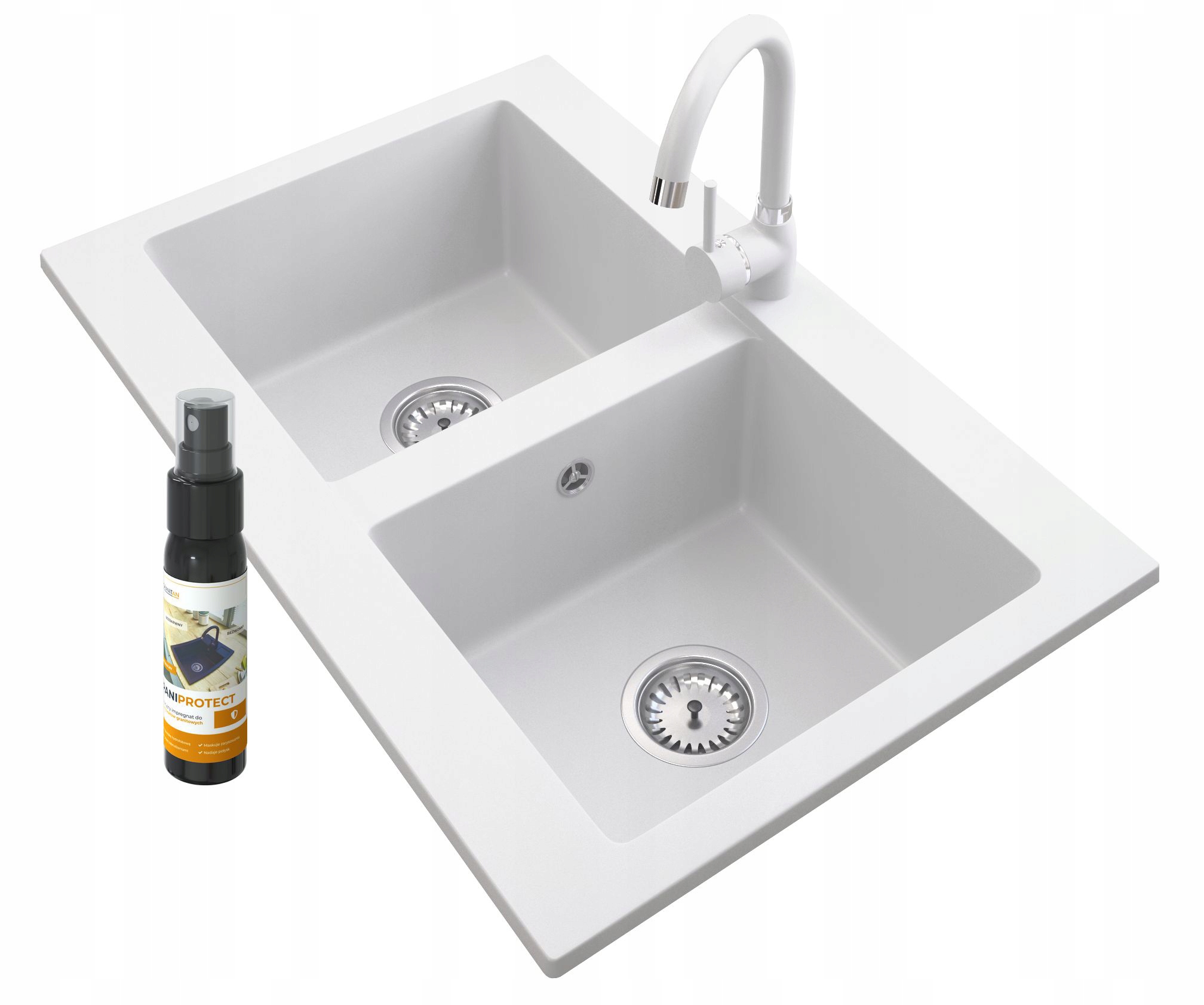 Granitový Dřez dvoukomorový baterie