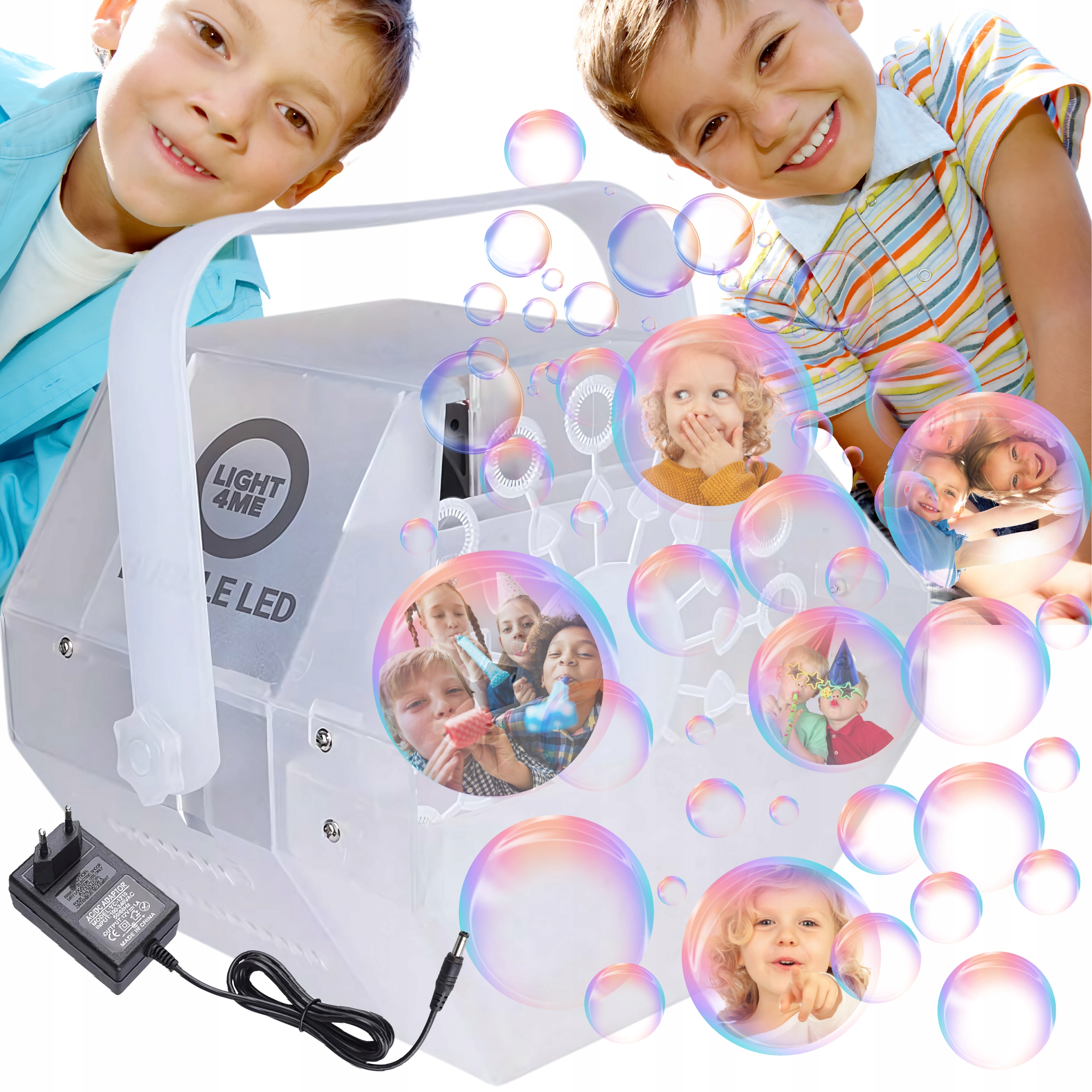 Výrobník Mýdlových Bublin Stroj Na Bubliny Velké Bubliny Rgb Led Efekt