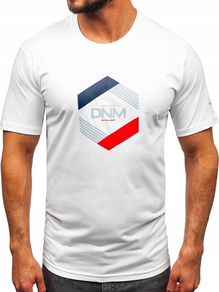 

T-shirt Koszulka Męska Biała 14741 Denley_xl