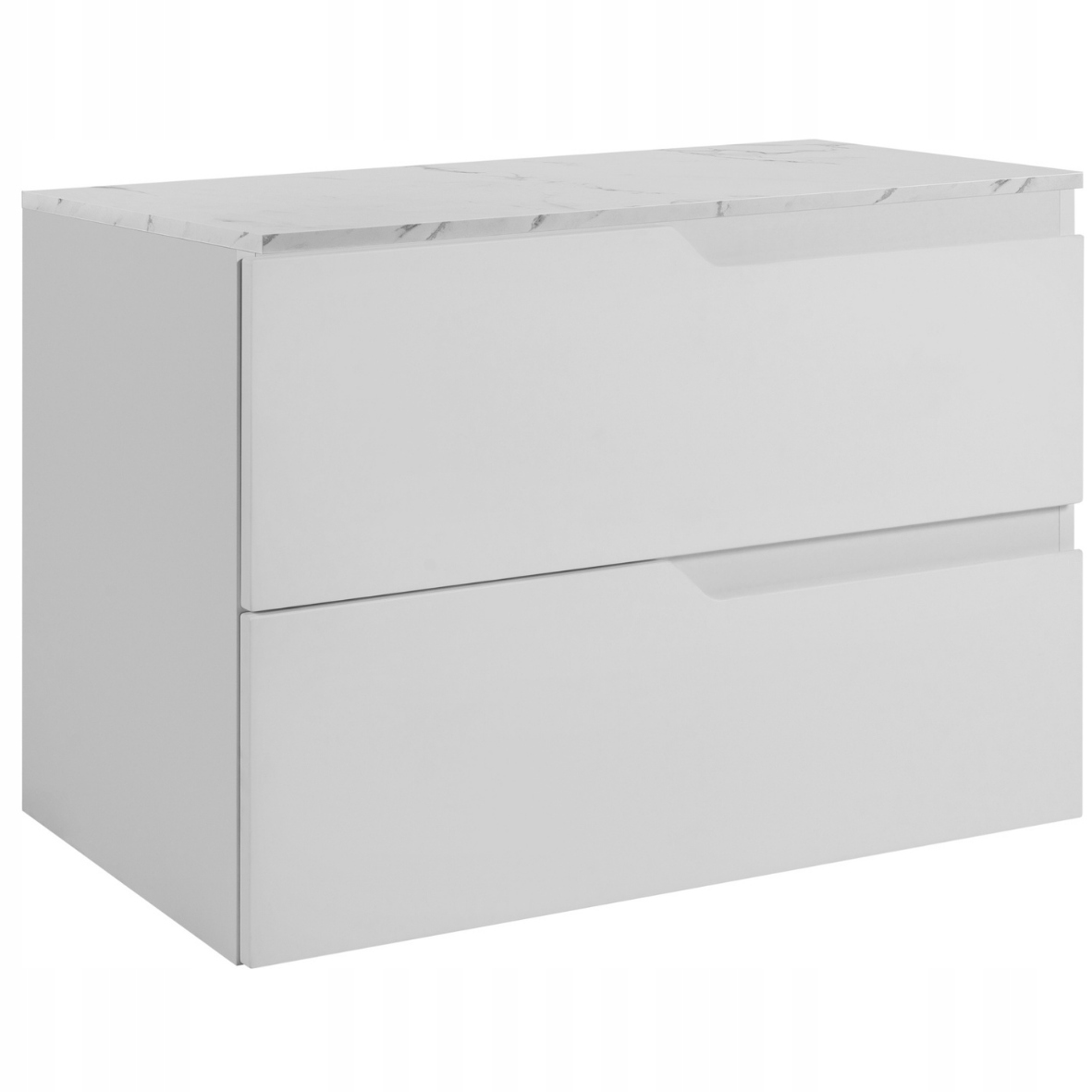Koupelnová skříňka Pod Umyvadlo 80 bílá, přední strany Mdf, deska mramor