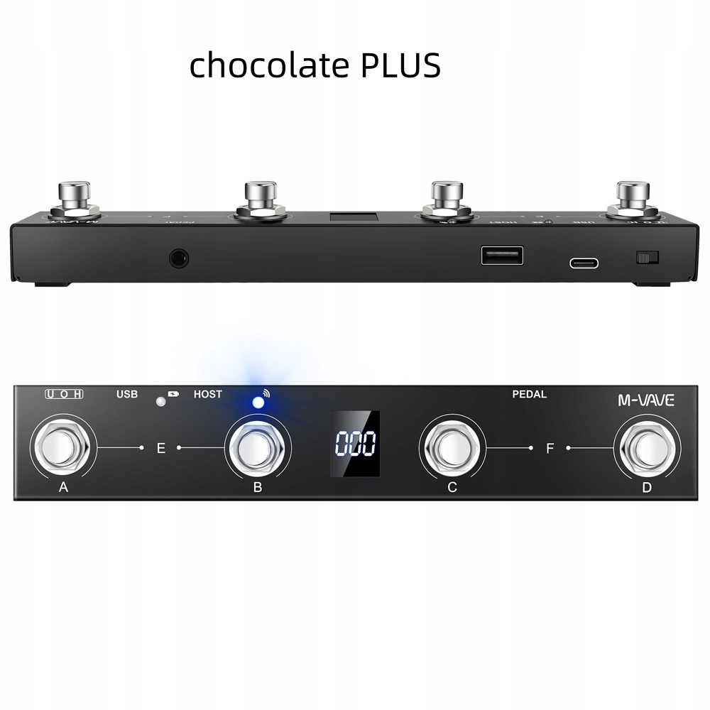 M-vave Chocolate Plus – Bezdrátový MIDI pedál, černý