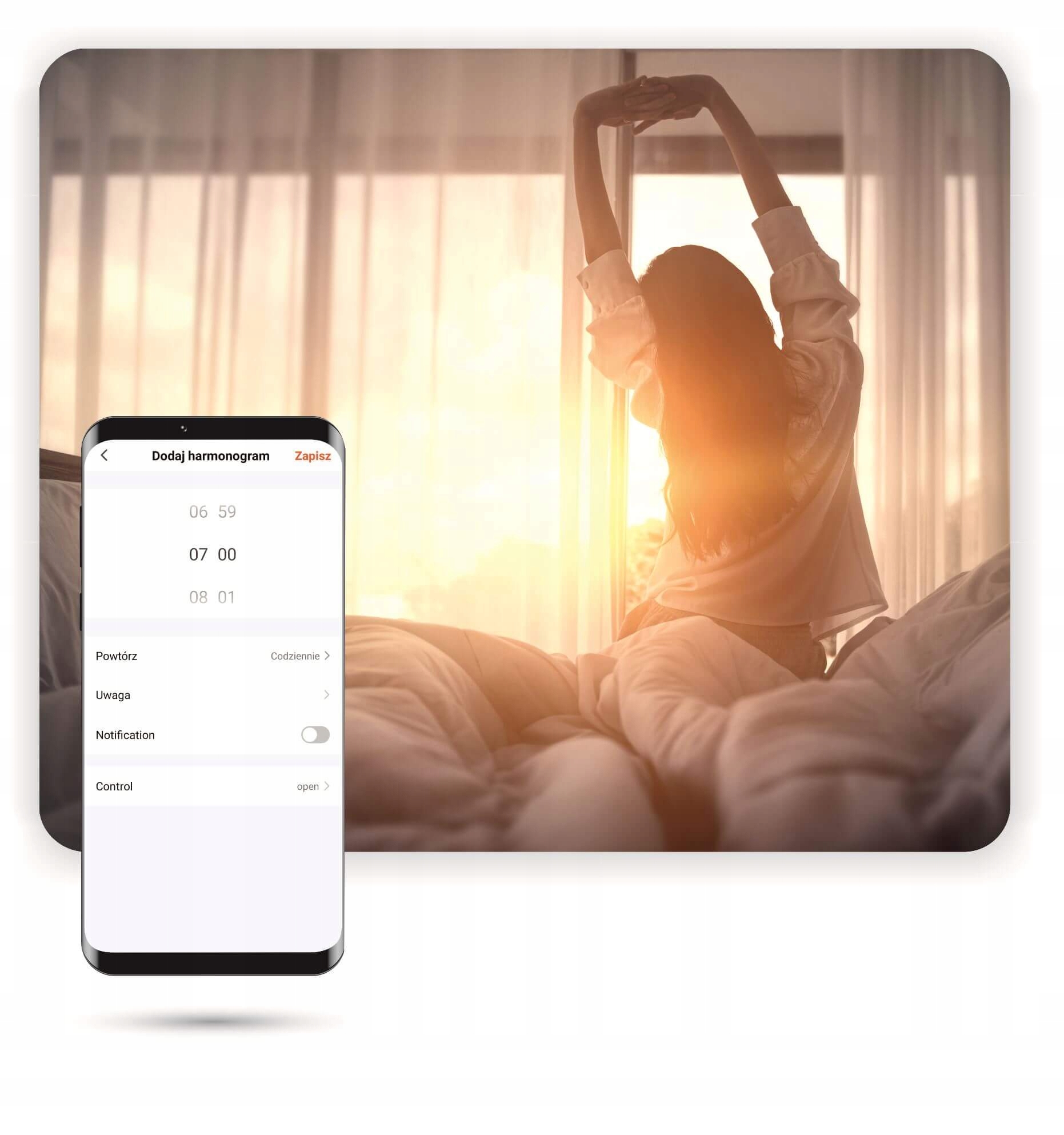 Karnisz elektryczny WiFi Tuya 6,2m - kompletny Zasilanie sieciowe