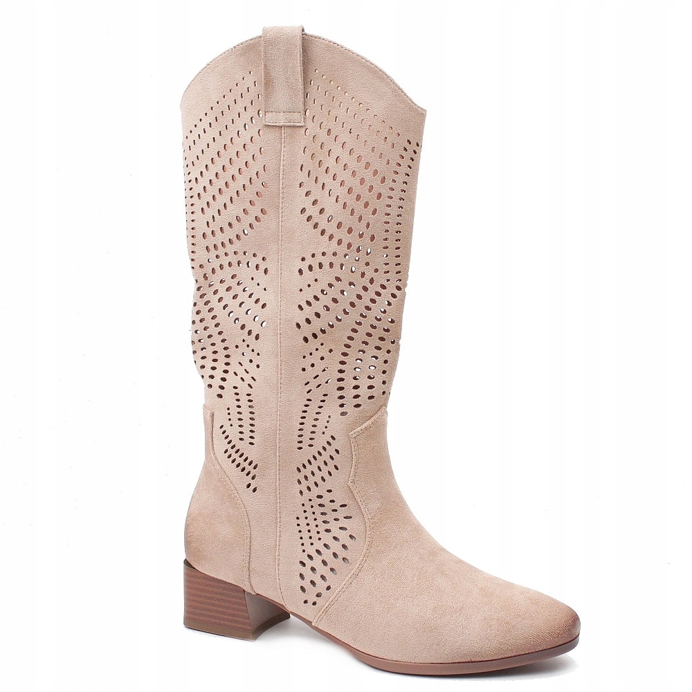 Vinceza 58236 Béžové Ažurové Kozačky vel. 40