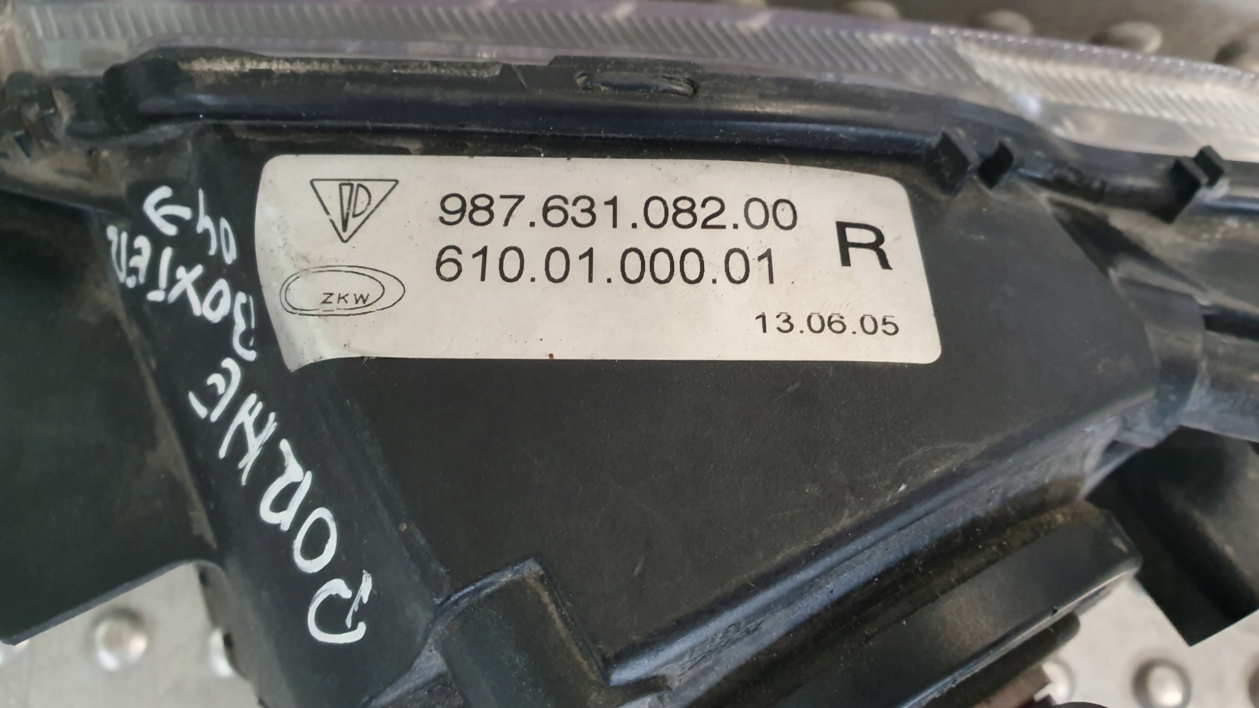 ГАЛОГЕН правый PORSCHE BOXSTER 987 04- 987.631.082.00