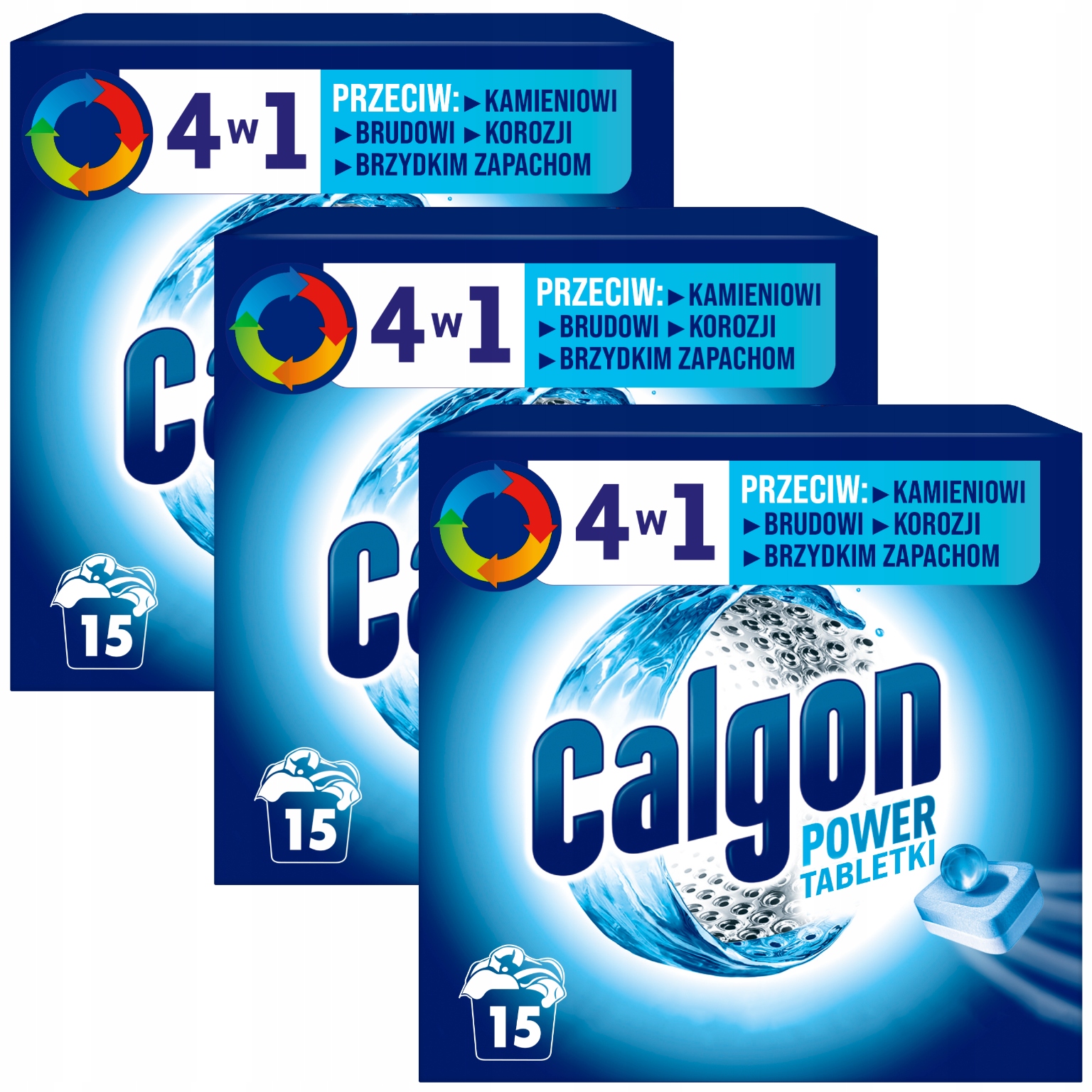 Levně Calgon Tablety Do Pračky 4V1 Změkčující Vodu Odvápňovač 3X 15 Kusů