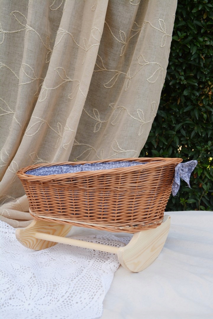 KOŁYSKA WIKLINOWA D/LALEK NATURALNY + OBSZYCIE Marka Wiklinowa Wieś