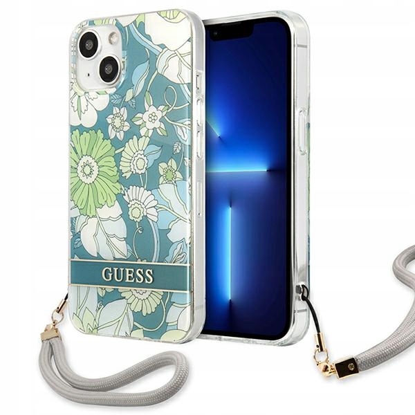 Guess Case Hard Case Do Iphone 13 Mini 5,4 Flower Strap Zielony Pokrowiec