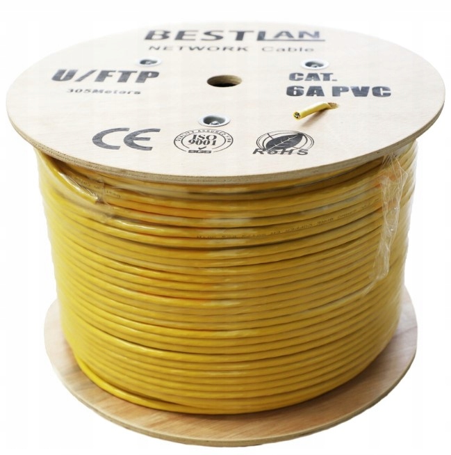 Kabel sieciowy Lan Skrętka komputerowa wewnętrzna U/ftp kat.6a miedź Cu 305