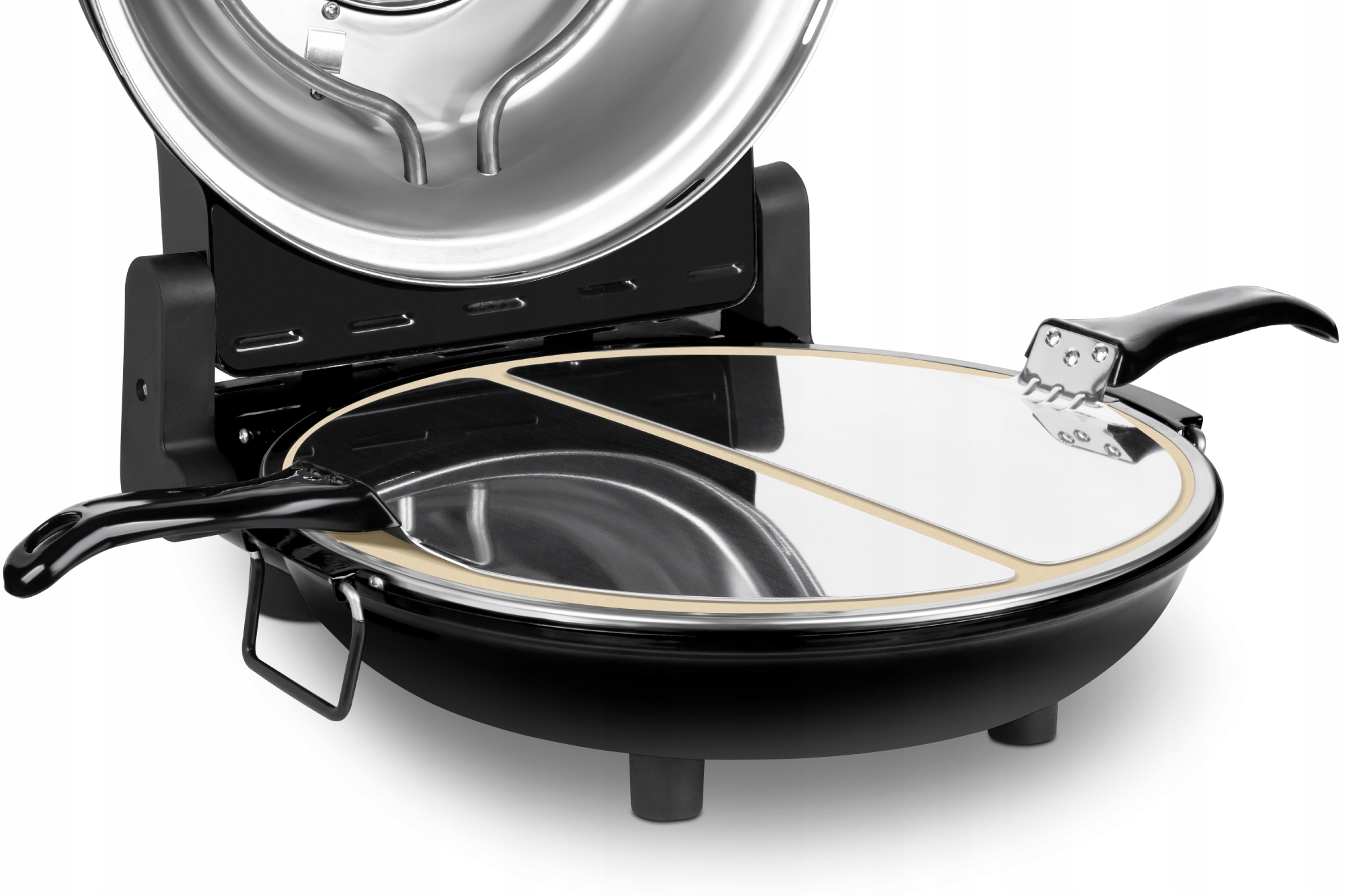 Piec do pizzy Teesa 400°C 1200W kamień okienko 2 łopatki Szerokość produktu 32 cm