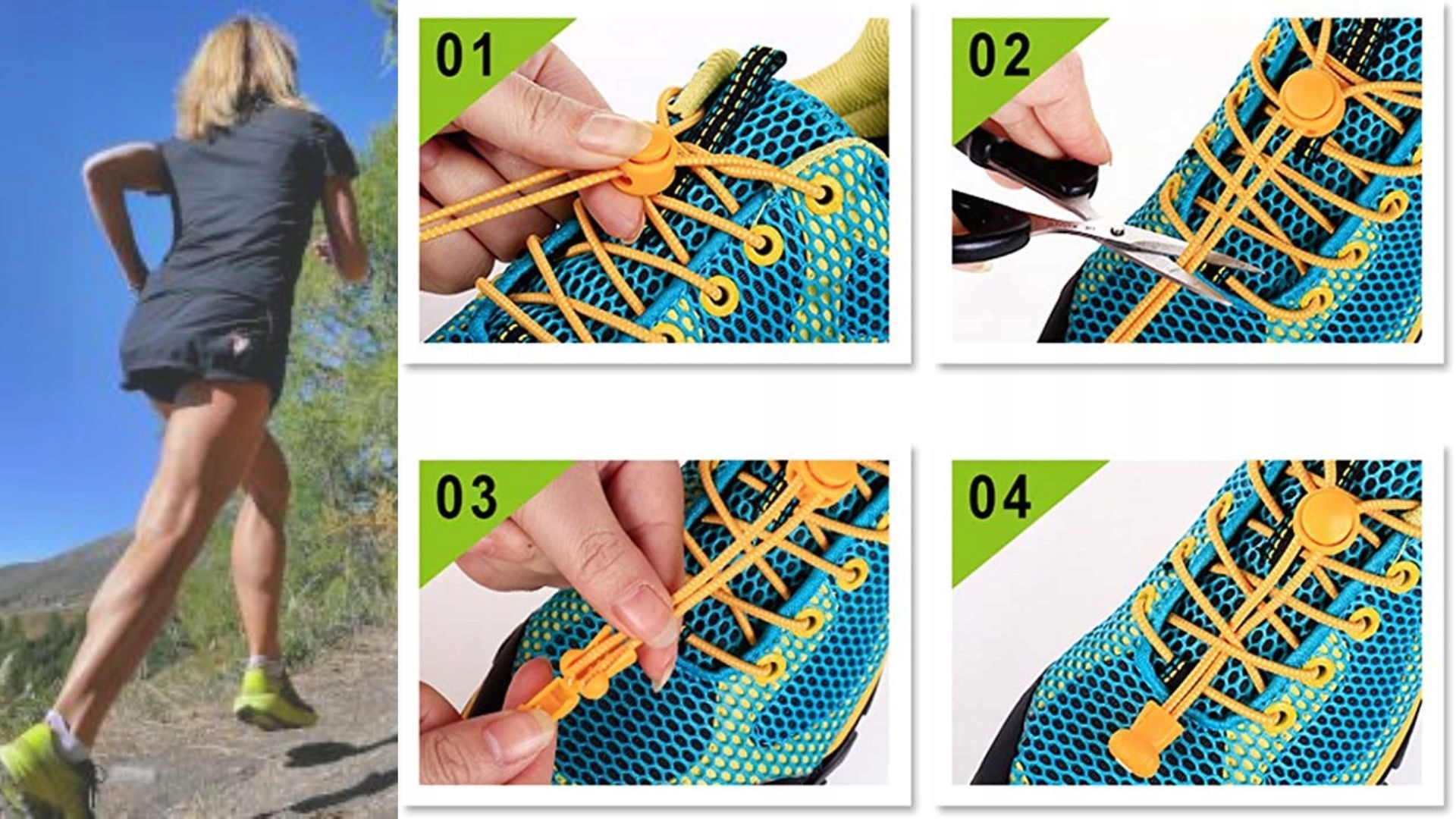 SZNURÓWKI SZNUROWADŁA ELASTYCZNE DO BUTÓW DLA BIEGACZY DZIECKA BEZ WIĄZANIA Nazwa koloru producenta FIR4MED