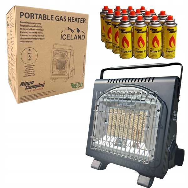 Turistická kamna Alpen Camping Ohřívač pro stan přívěsu 16 plynů