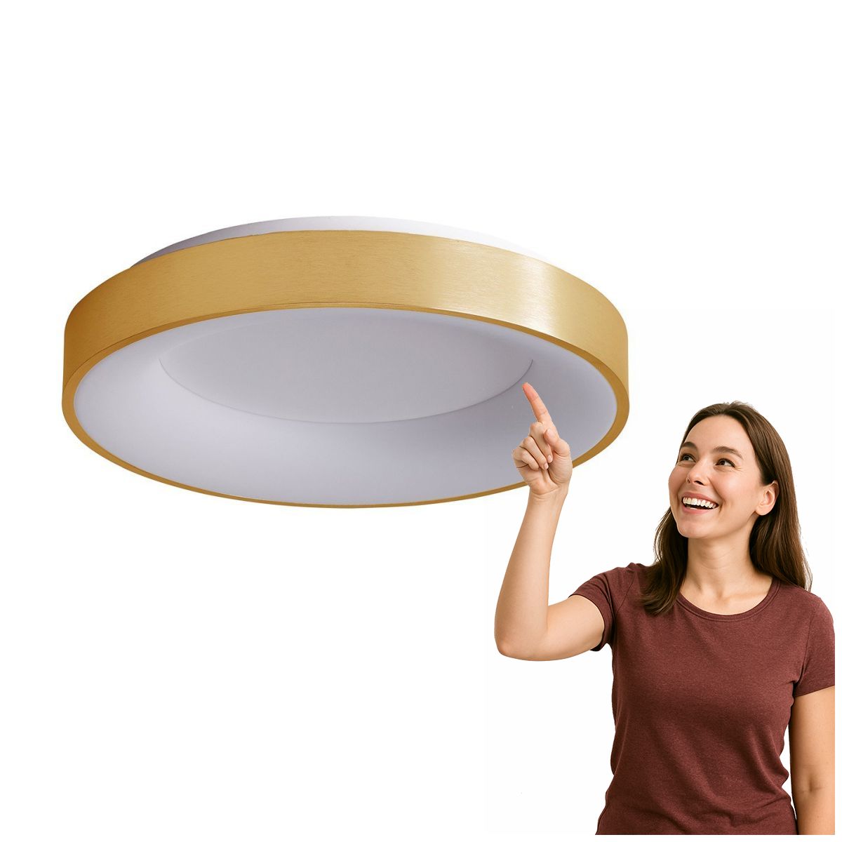 Stropné Svietidlo Giulia 60 cm zlatý akryl, moderný štýl Italux