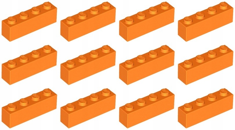

Lego 3010 Klocek 1x4 pomarańcz Nowy (20g) 12 szt.