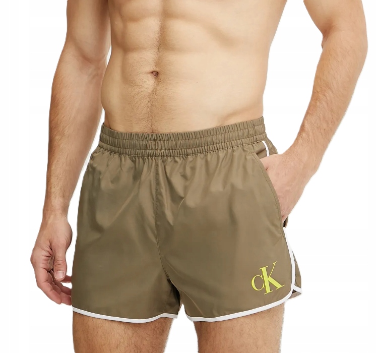 Kraťasy pánské do koupele Calvin Klein Dusky Green Velikost XL