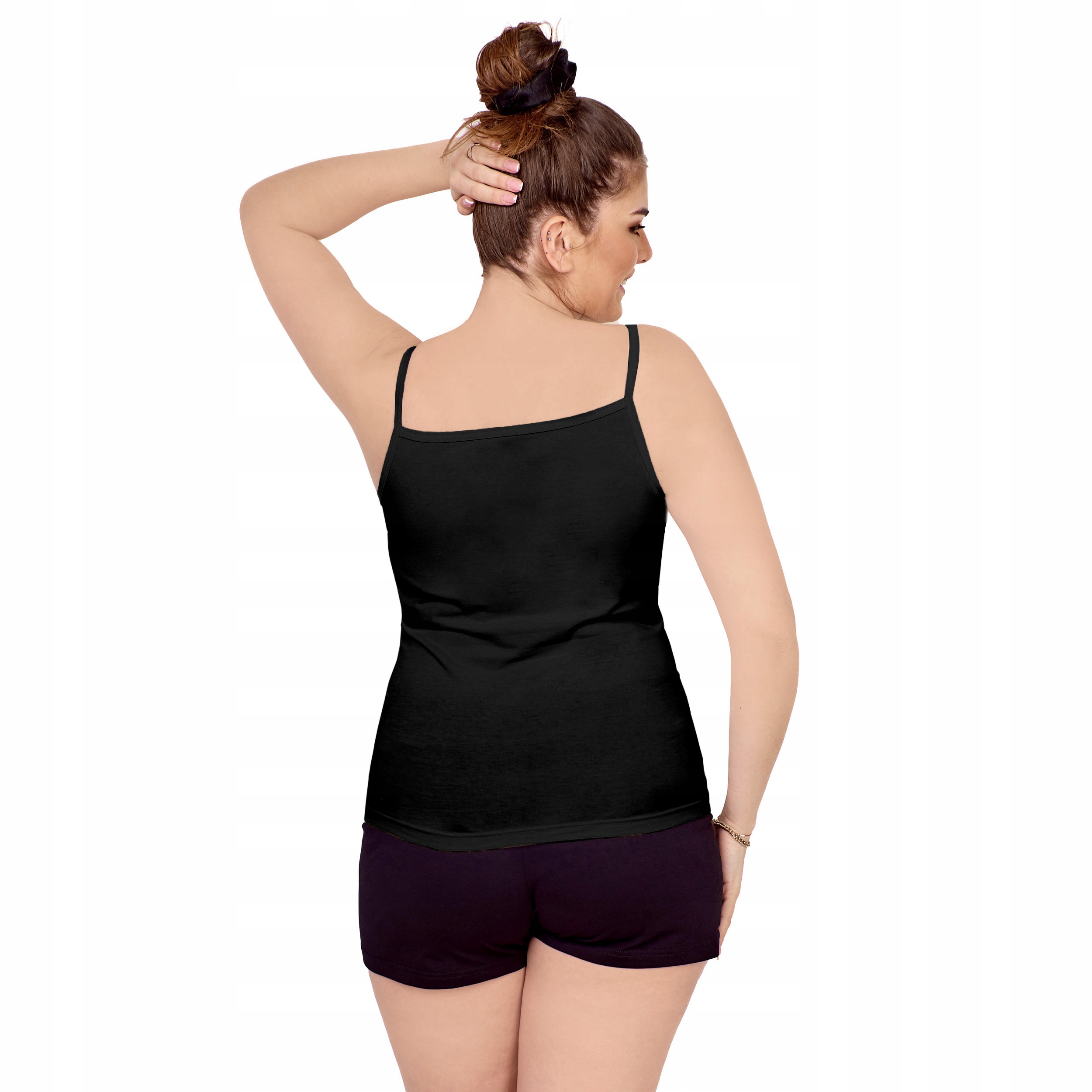 TOP DAMSKI BAWEŁNIANY CZARNY RAMIĄCZKA HIT - S Marka inna