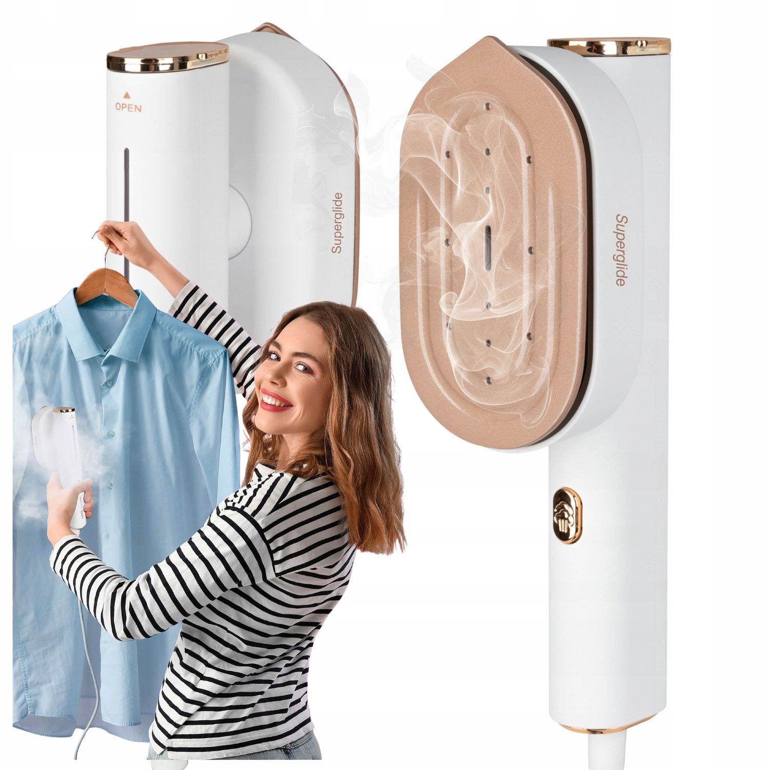 Steamer Do Ubrań Żelazko Parowe mała parownica Podróżne turystyczne 1300W