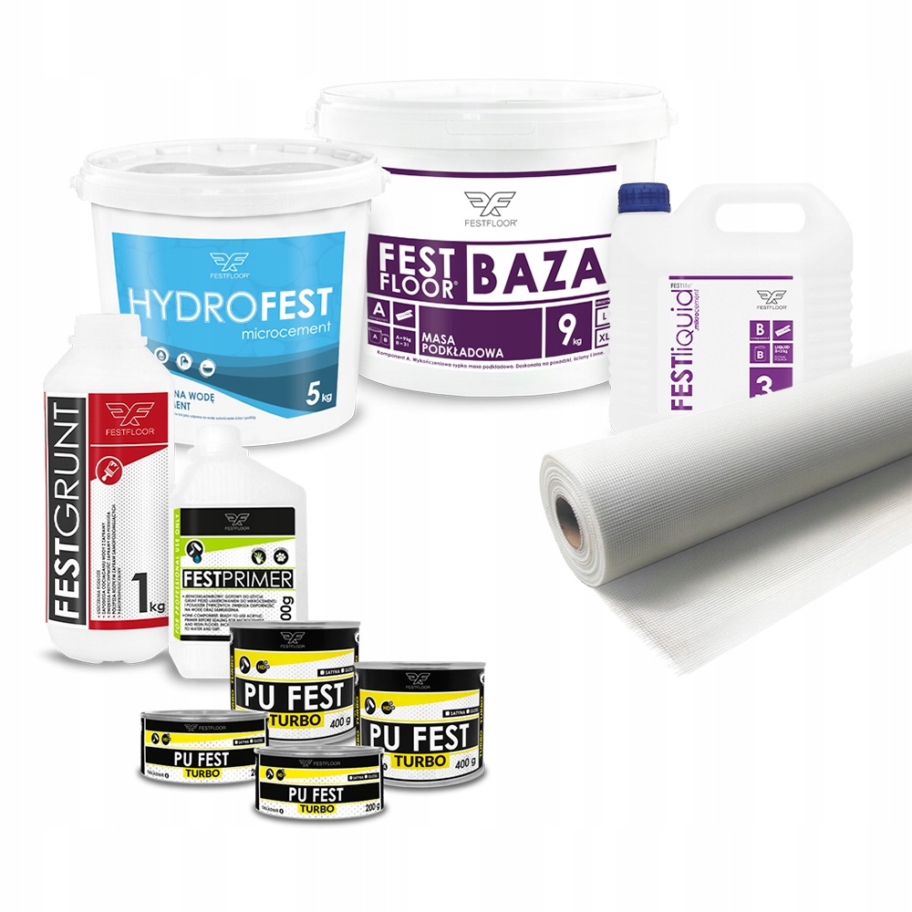 Mikrocement Hydrofest do koupelny 5 m2 – sada na podlahu a dlažbu