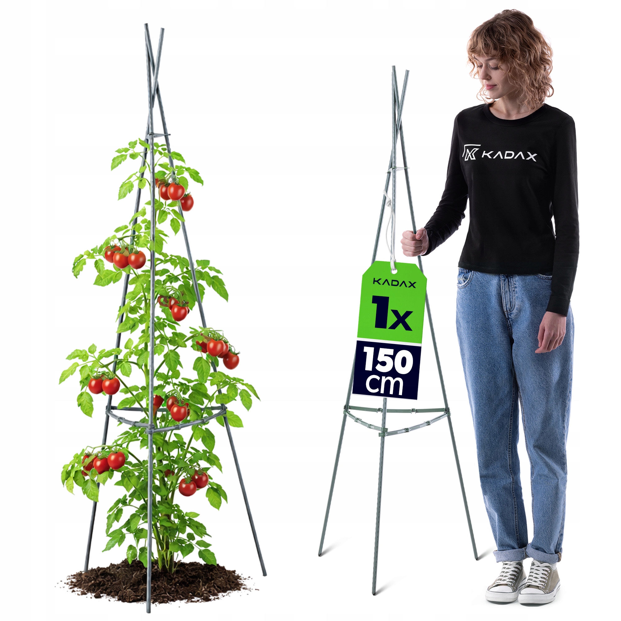 PODPORA DO ROŚLIN 150 cm POMIDORÓW OGRODOWA TYCZKI STOŻEK STELAŻ PALIK
