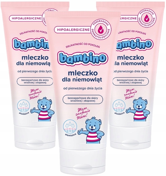 Hipoalergiczne mleczko dla niemowląt BAMBINO 3x 200ml Zestaw