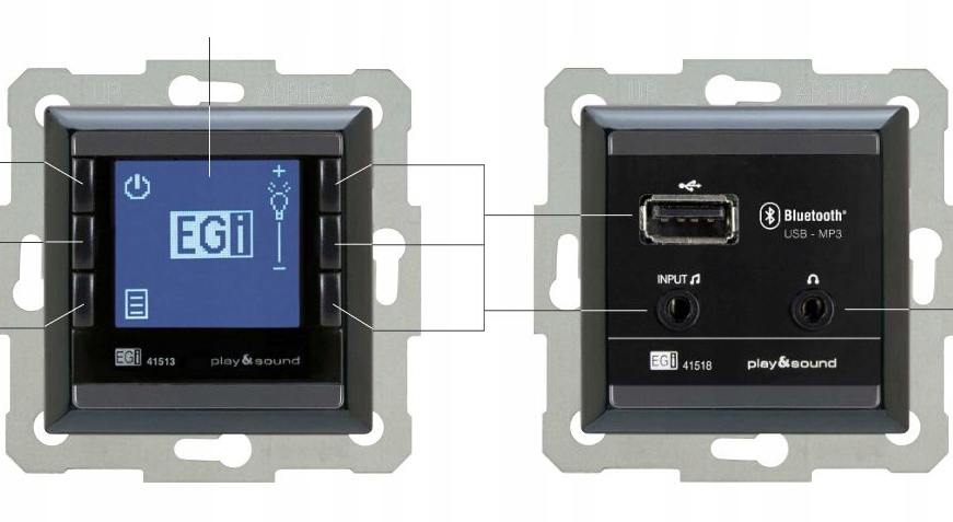 EGI RADIO POD ZABUDOWĘ DO ŁAZIENKI KUCHNI SALONU Kolor czarny