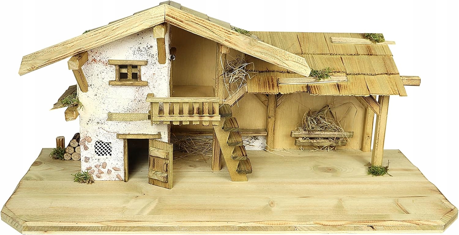 Vianočný Betlehem Stajňa Dekorácia 70x29,5x31 CM Na Figúrky 9-11 CM