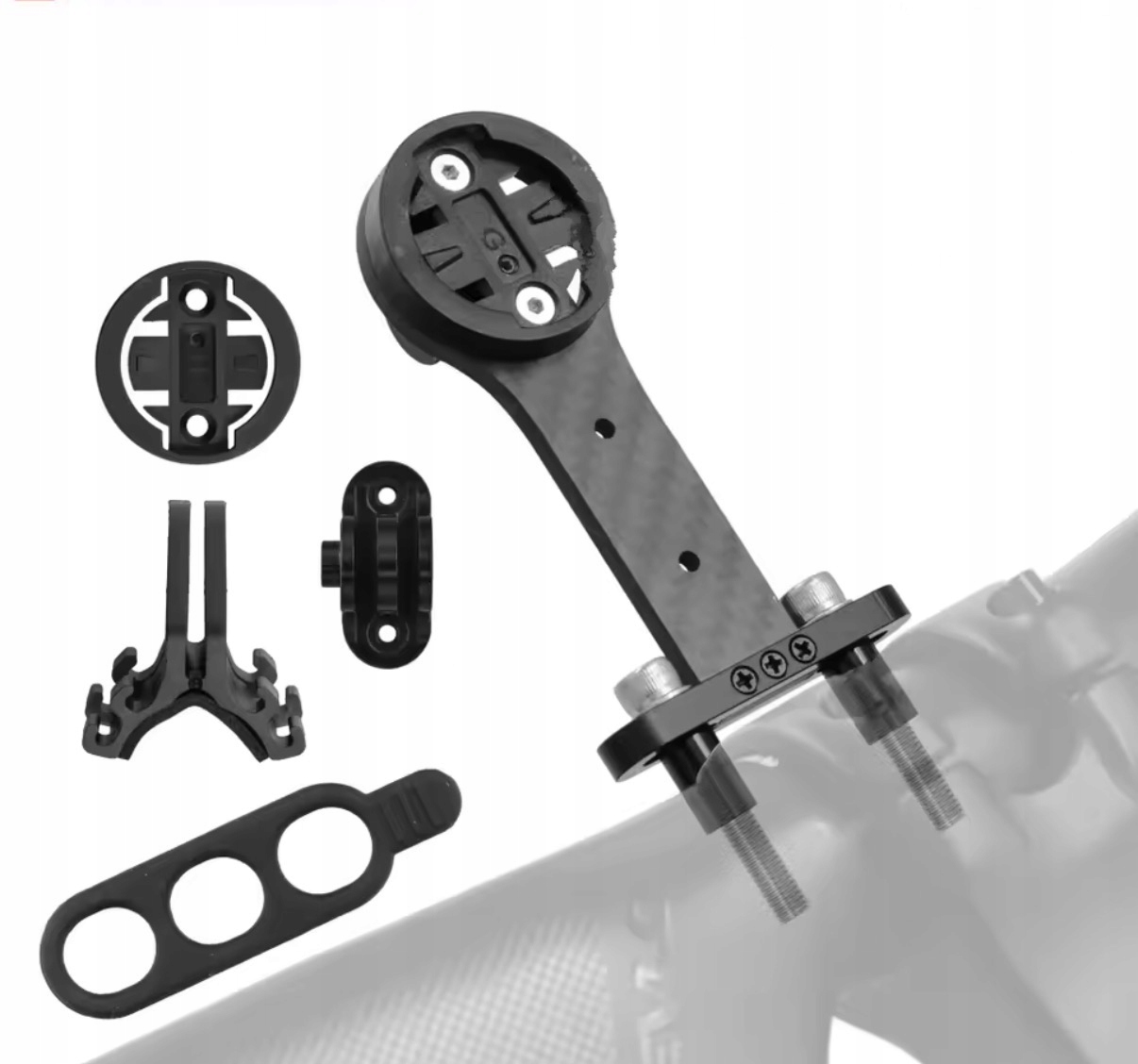 Uchwyt carbon na mostek do Garmin Edge Wahoo Bryton GoPro Varia