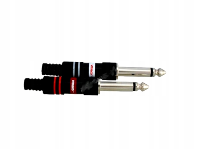 

Wtyk duży Jack 6,3mm Mono na kabel niklowany 6mm