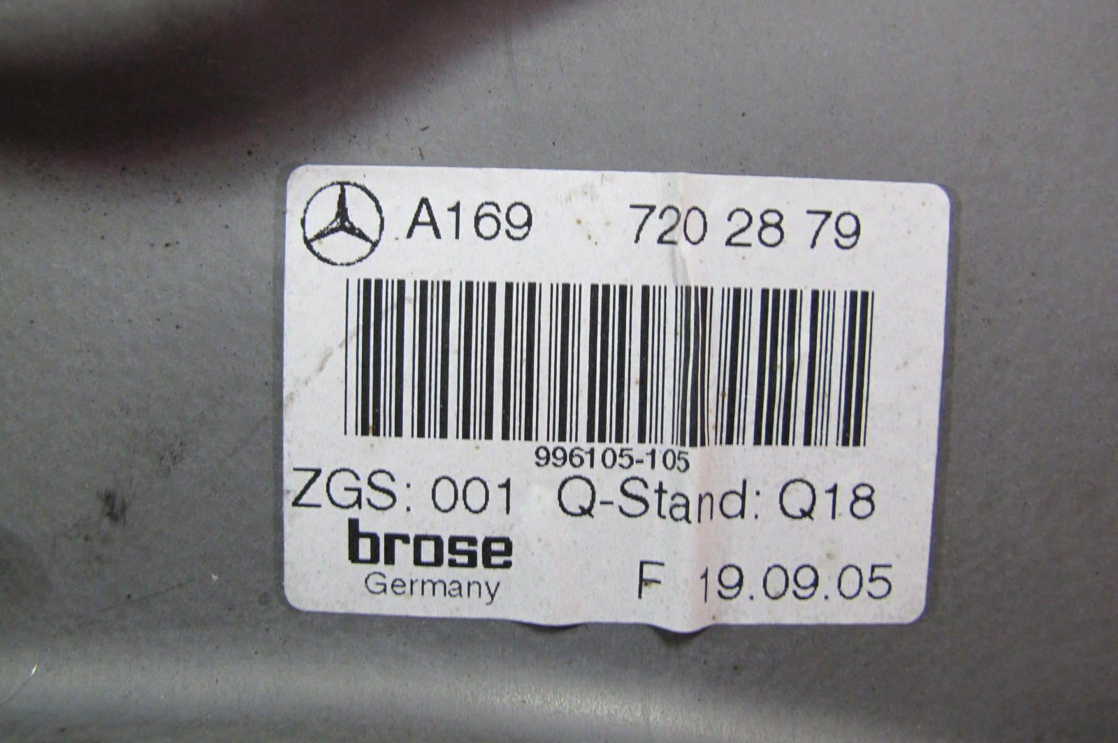 MERCEDES W169 A-KLASA B-KLASA window regulator mechanism right front front