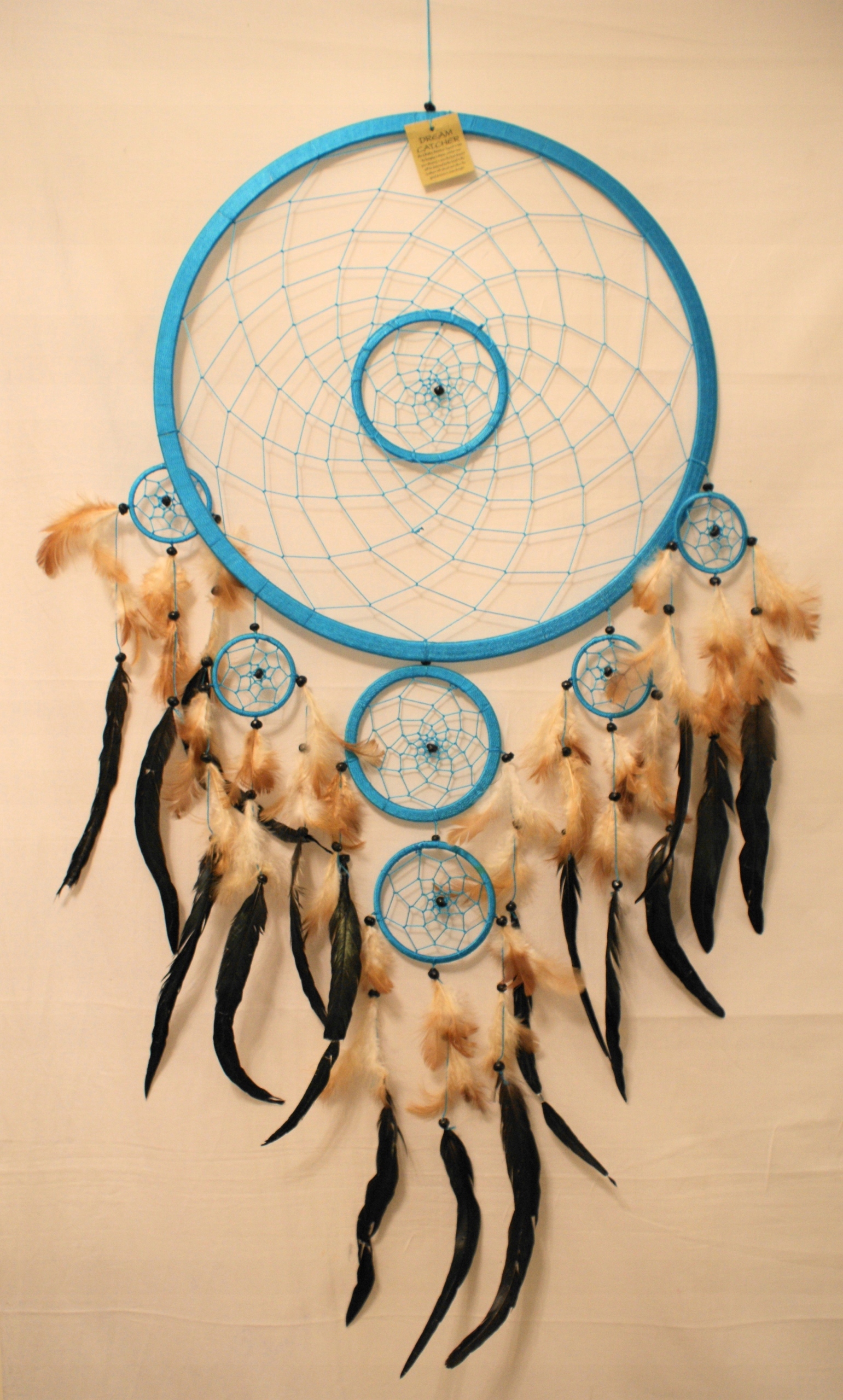 Lapač snů, sedmidílný, nylon, 42 cm