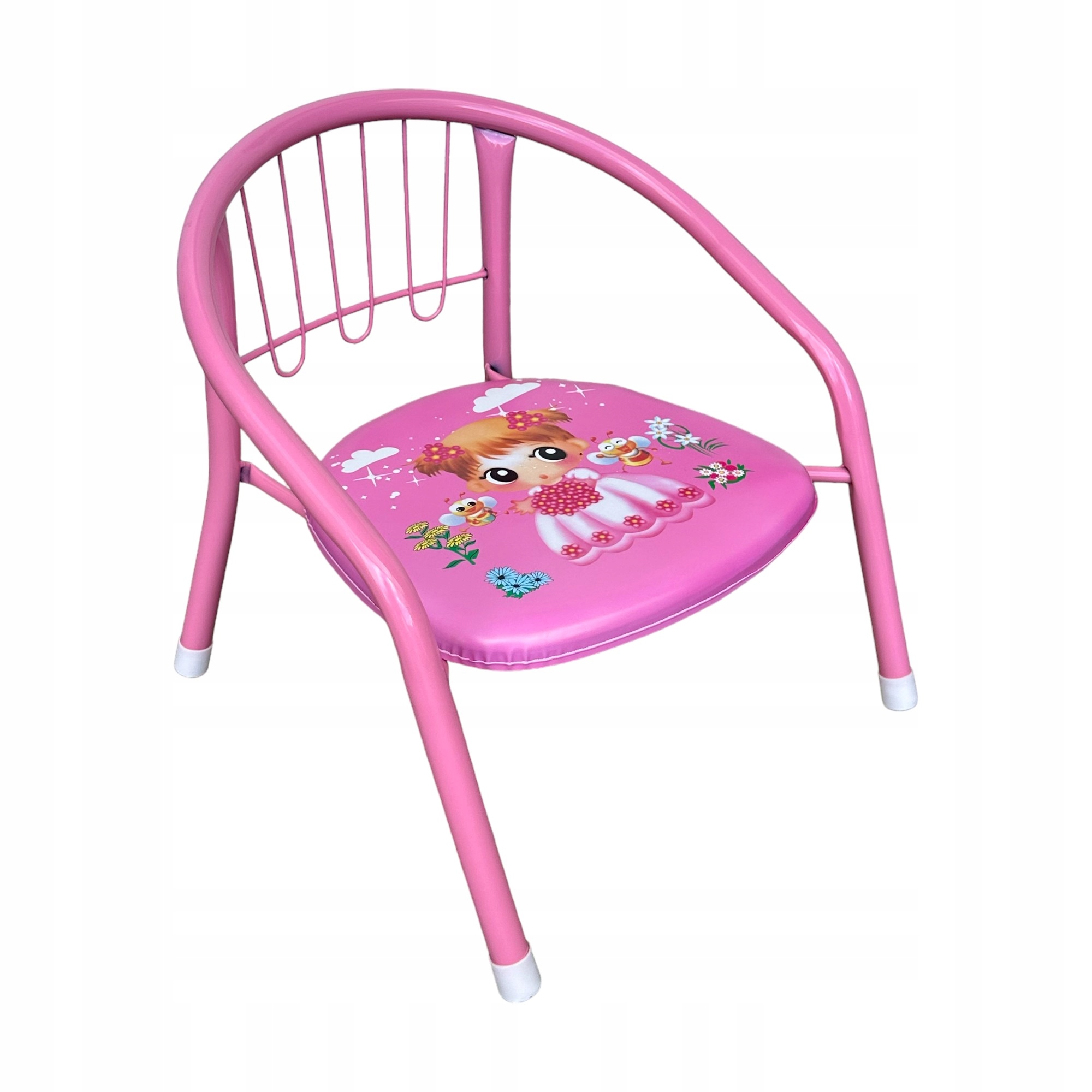 KRZESEŁKO PISZCZĄCE DZIECIĘCE 35 CM FOTELIK METALOWY DO DOMU OGRODU DZIECKA