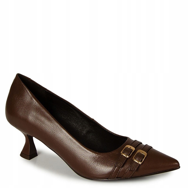 CheBello 4773 Hnědé Kožené Lícové Lodičky 39