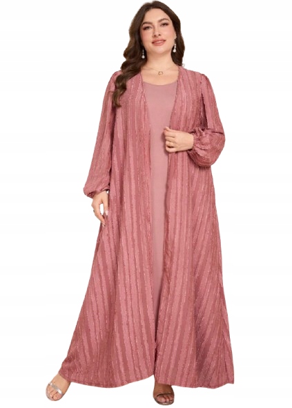 Shein Plus Size Růžové Dámské Pyžamo S Rozepínacím Županem 44 1EA