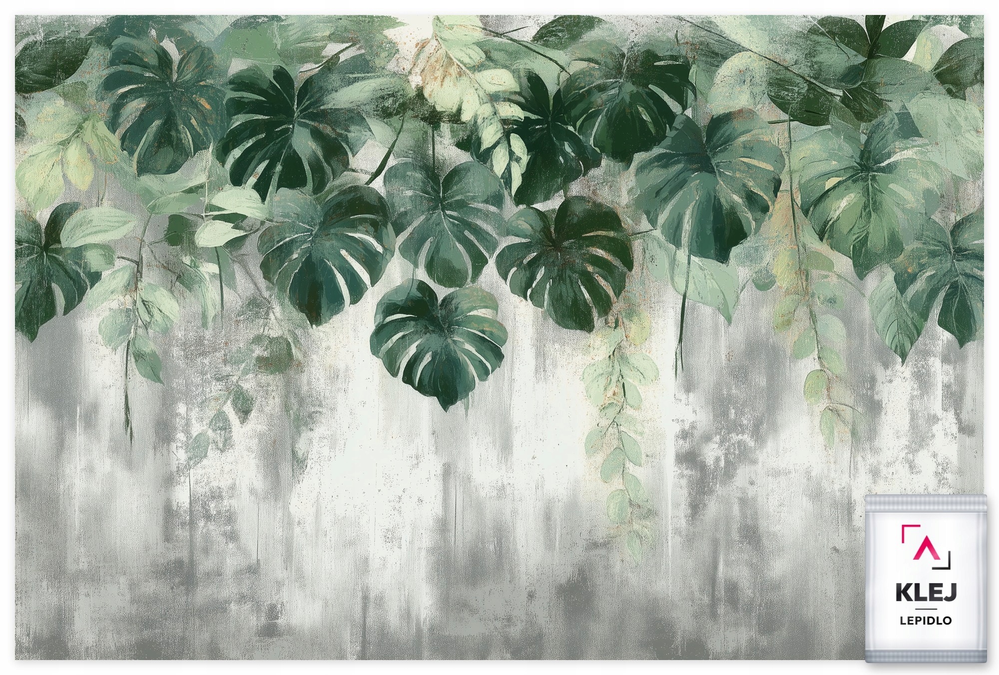 Fototapeta Flizelina Stěna Beton Rostlinnost Listy Monstera 416x290 130g