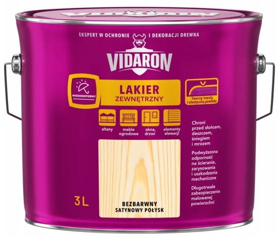

Vidaron Lakier Zewnętrzny Do Drewna 3L Satynowy