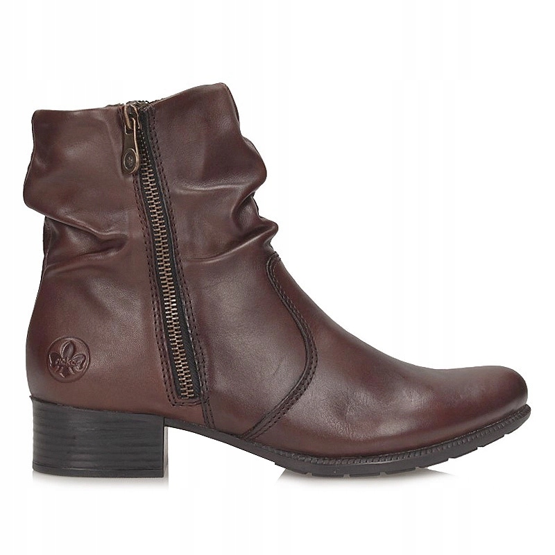 Módní dámské kotníkové boty na podpatku Rieker 78656-27