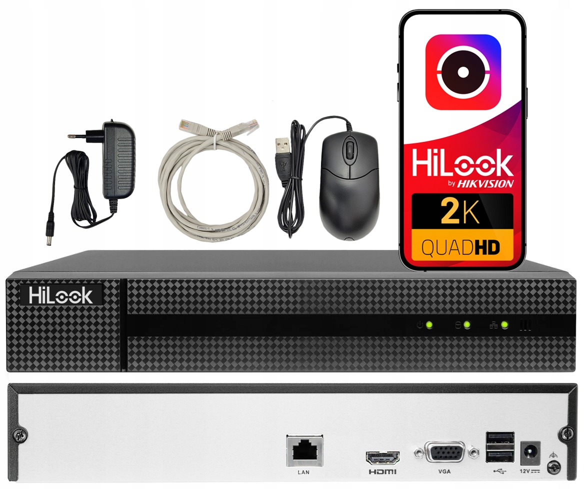 Ip záznamník pro kamery Hikvision pro 8 Ip kamer HiLook NVR-108MH-D až 6Mpx