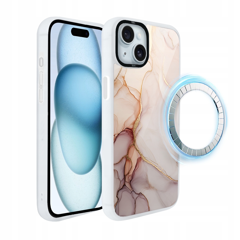 Pouzdro pro iPhone 15 Plus Ibizu DropGuard Matt s MagSafe, růžový alabastr