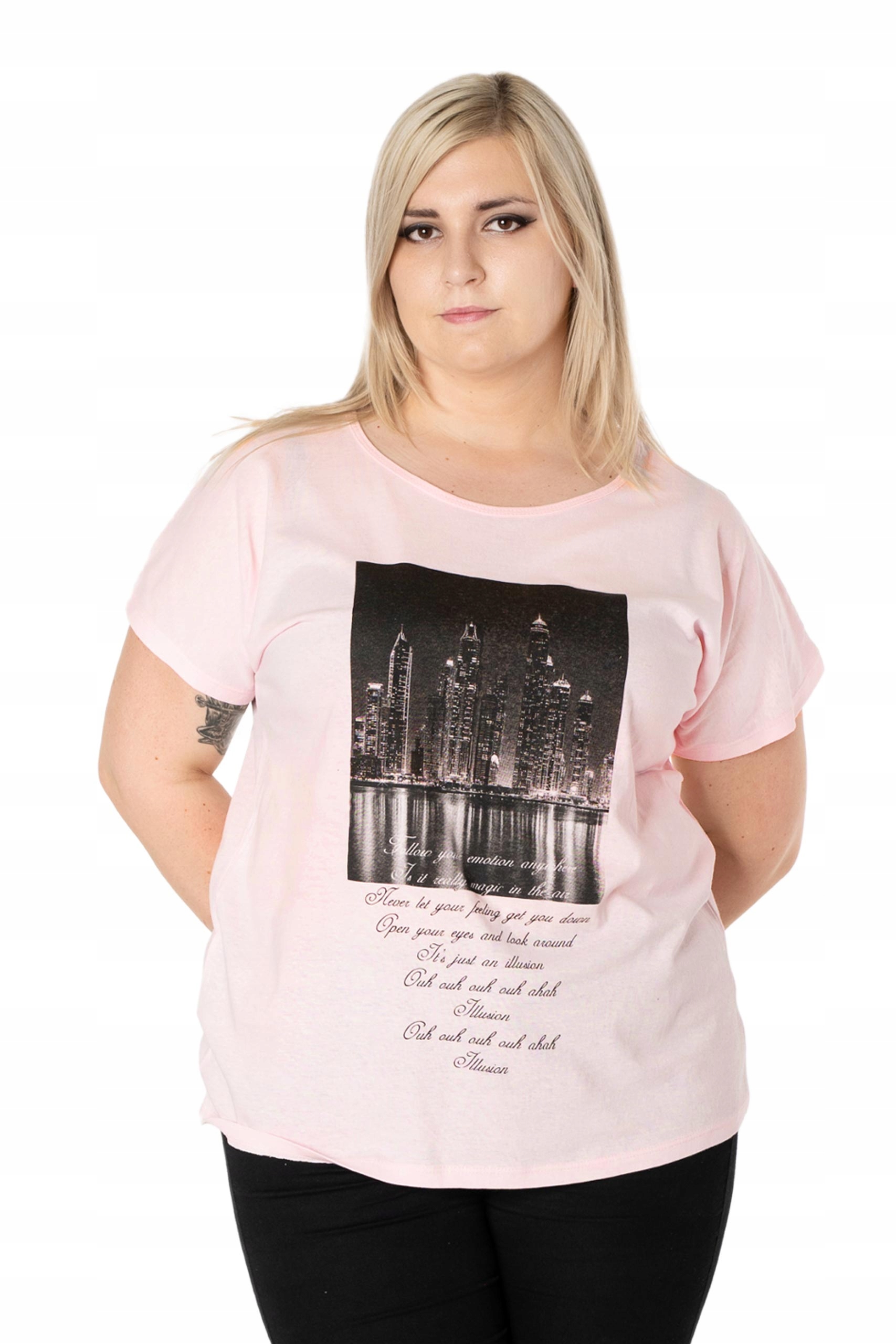 

Duża Koszulka Bluzka Damska T-shirt Top KD16-5 6XL