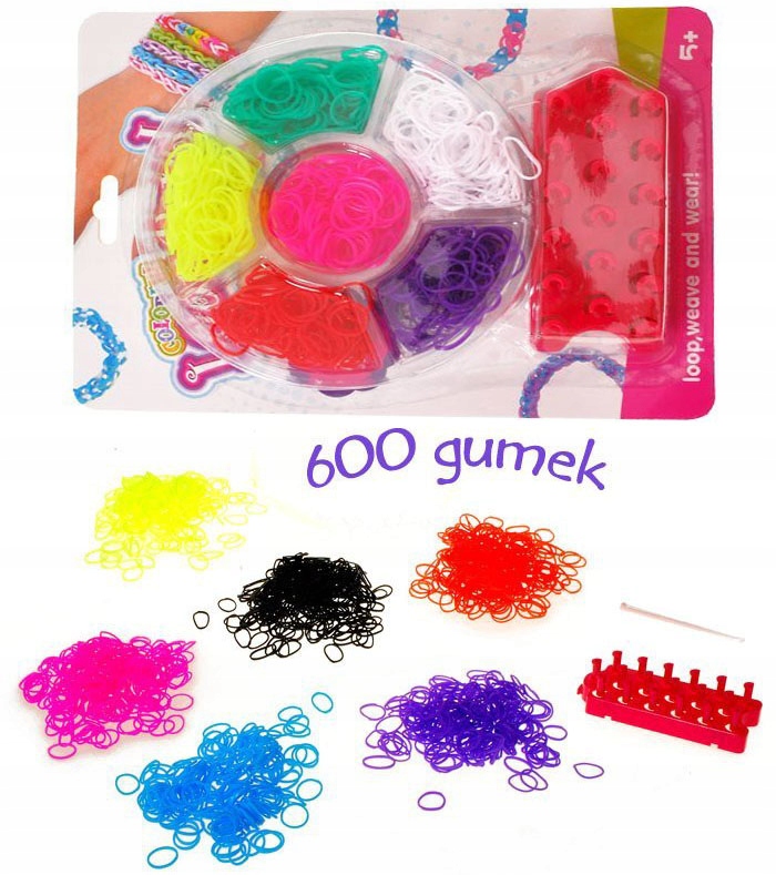 

Gumki Do Robienia Bransoletek Loom Bands 600 Sztuk