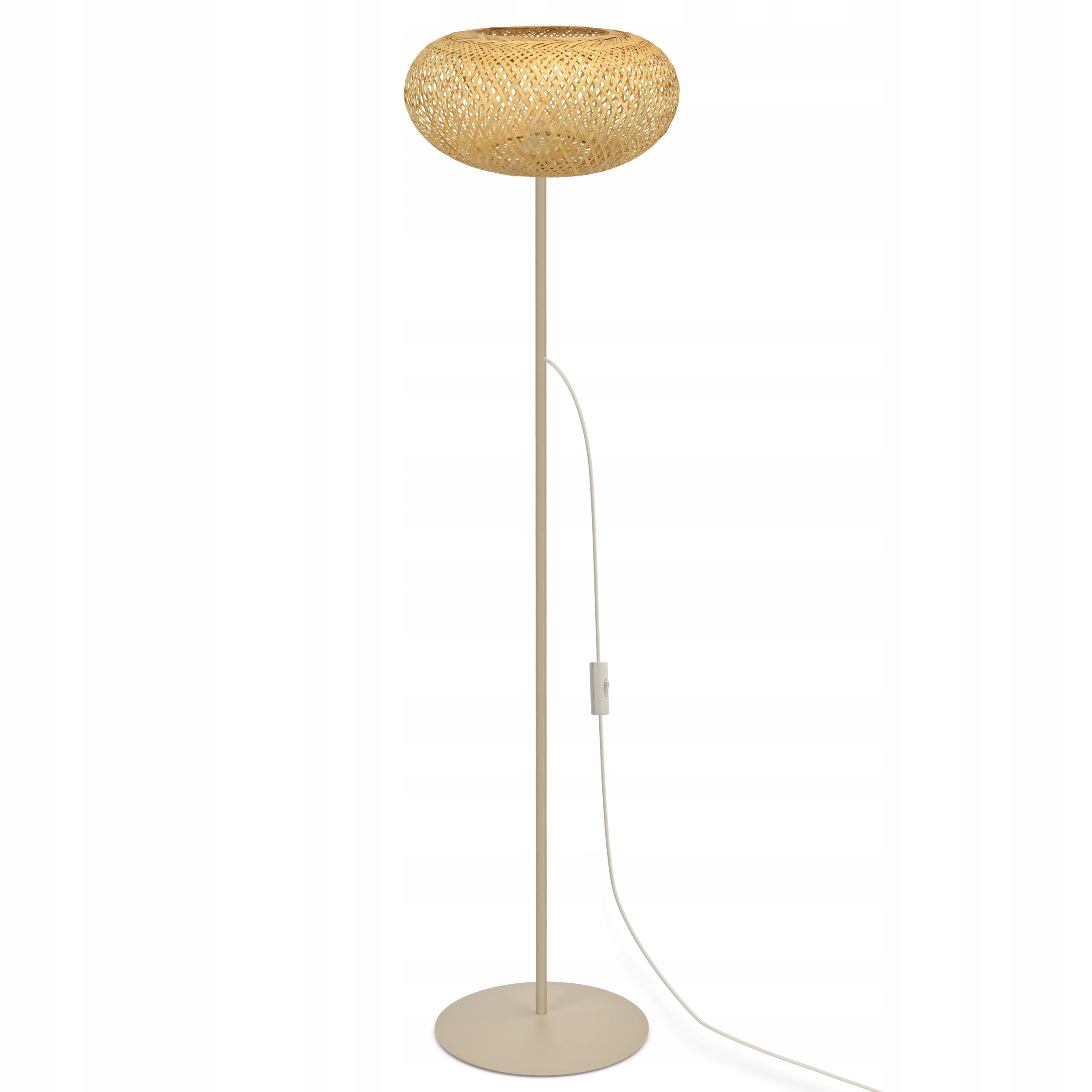 Stojacia podlahová lampa béžová zlatá E27 Led do spálne a obývačky